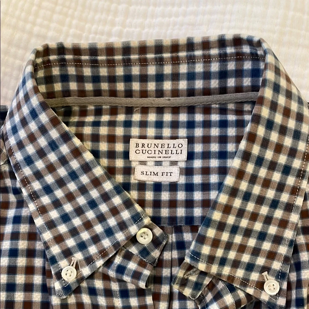Bruno Cuchinelli Men's Checkered Shirt - XL Slim Fit - Picture 2 of 8